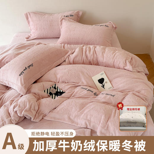 230g雕花绒 克莉斯汀保暖四件套 商品图0