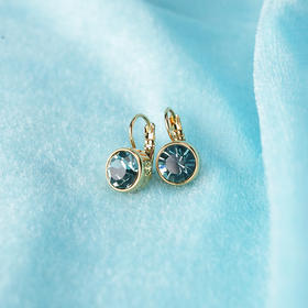 北京仓｜Dyrberg Kern-Louise-冰川蓝 水晶 耳环（金色）［丹麦设计师］