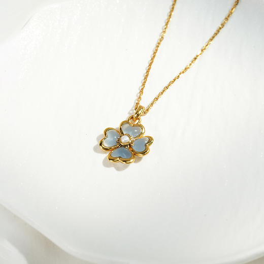 北京仓｜Goossens Paris-Talisman-蓝色 四叶草 项链［法国设计师］ 商品图1