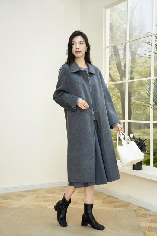 预售 臣禾	【花苞袖口大衣】翻领中长款毛呢外套	JZ254080581 商品图10
