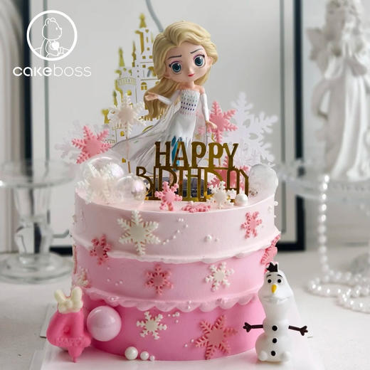 【私人订制】冰雪奇缘艾莎公主主题系列动物奶油鲜果蛋糕 商品图4