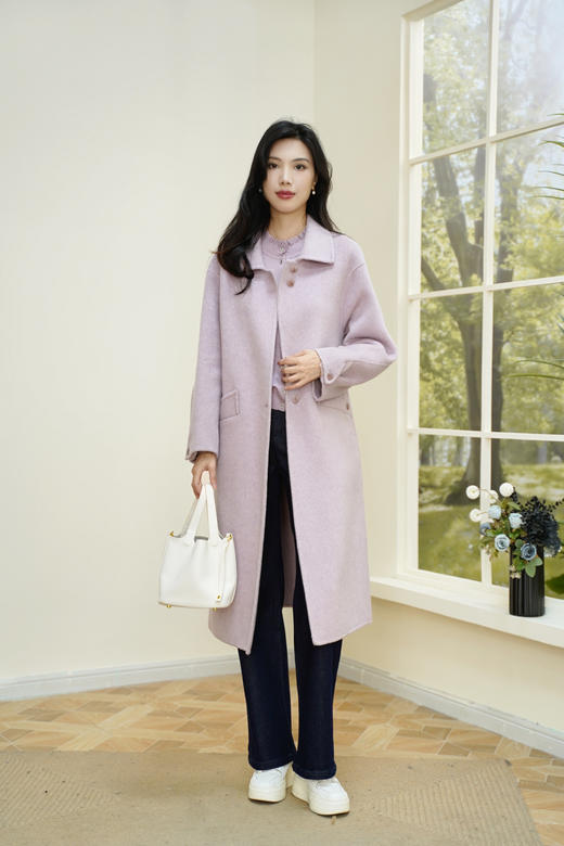 预售 臣禾	【花苞袖口大衣】翻领中长款毛呢外套	JZ254080581 商品图5