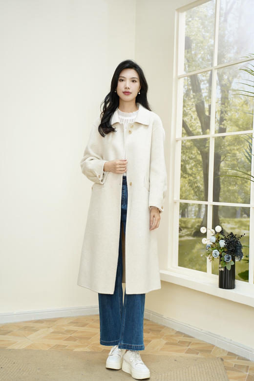 预售 臣禾	【花苞袖口大衣】翻领中长款毛呢外套	JZ254080581 商品图12