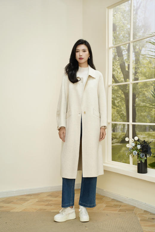 预售 臣禾	【花苞袖口大衣】翻领中长款毛呢外套	JZ254080581 商品图11