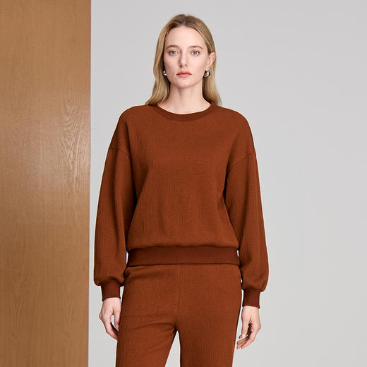 EITIE爱特爱圆领罗纹套头设计保暖舒适直身版型简洁好穿搭冬季保暖小上衣8413105 商品图3