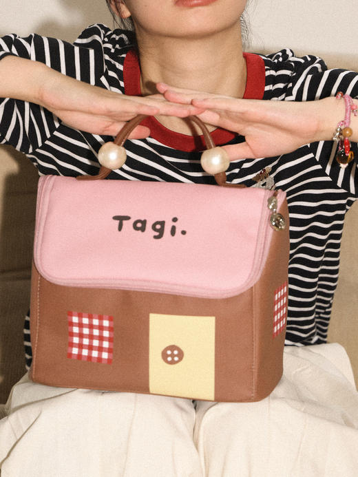 Tagi 机灵小房子防水收纳包 皮质便携洗漱包大容量相机收纳包化妆包 商品图2