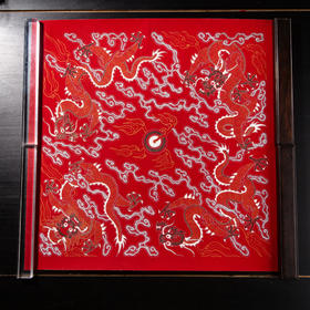 清代宫廷手绘龙纹御用宫绢