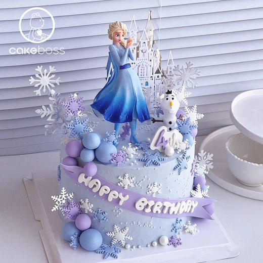 【私人订制】冰雪奇缘艾莎公主主题系列动物奶油鲜果蛋糕 商品图3