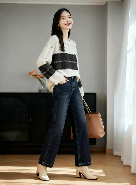 臣禾	【亮片条纹衫】慵懒套头针织衫	JZ253091275 商品图7