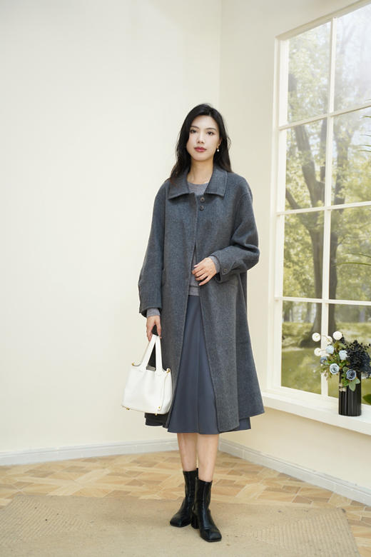 预售 臣禾	【花苞袖口大衣】翻领中长款毛呢外套	JZ254080581 商品图9