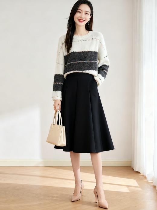 臣禾	【亮片条纹衫】慵懒套头针织衫	JZ253091275 商品图2