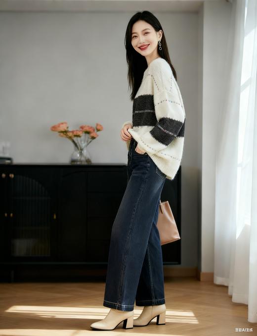 臣禾	【亮片条纹衫】慵懒套头针织衫	JZ253091275 商品图8