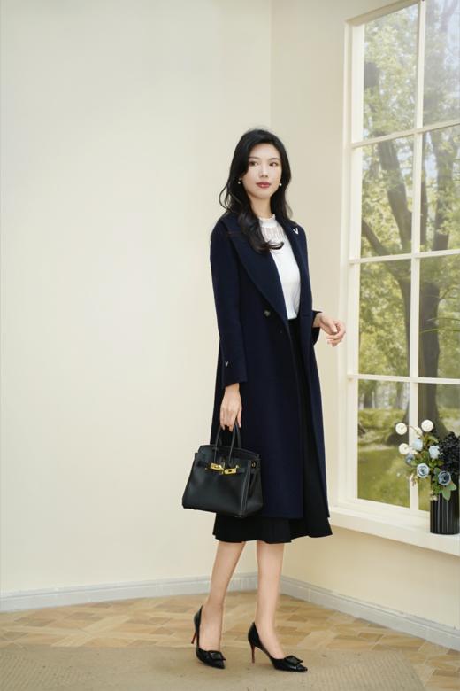 现货 臣禾	【许你优雅】大翻领呢大衣 100％羊毛 系腰带中长款外套	JZ254080675 商品图2