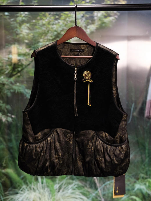 盛唐婧 | 轻奢老钱风香云纱拼羊毛马甲 商品图9