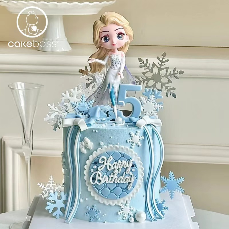 【私人订制】冰雪奇缘艾莎公主主题系列动物奶油鲜果蛋糕