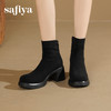 Safiya/索菲娅2025英伦风厚底高跟防水台增高百搭瘦瘦弹力短靴SFD4116407 商品缩略图8