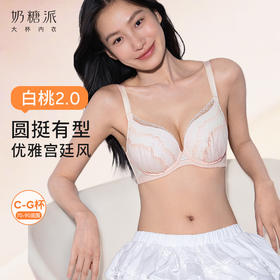 [白桃2.0]文胸3/4杯圆润挺拔大胸承托不显垂聚拢显瘦蕾丝内衣