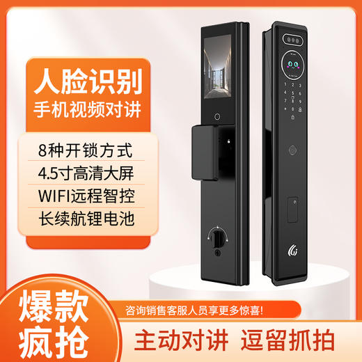【石家庄】【万嘉】WF536AI 3D人脸识别；半导体指纹技术一握即开；6种开门方式（指纹，密码，卡片，钥匙，临时密码）。 商品图0