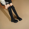 Safiya/索菲娅2025英伦风过膝不掉筒百搭粗跟增高弹力瘦瘦长靴SFD4117275 商品缩略图10