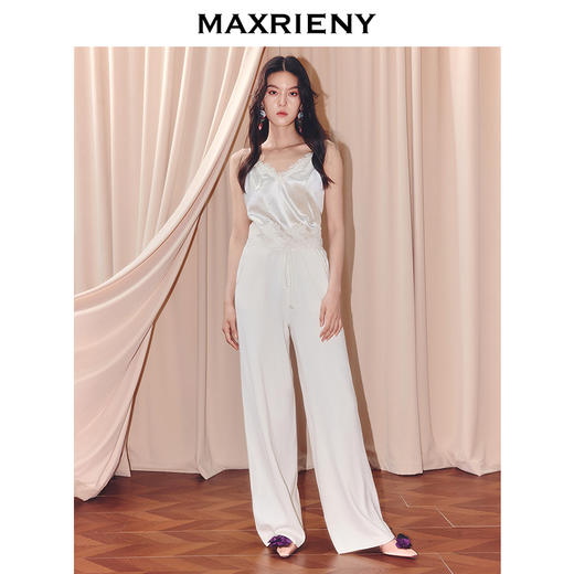 MAXRIENY极简主义穿搭磨毛阔腿裤25冬款亲肤软糯高弹垂感休闲长裤(货号:MF86TR502) 商品图1