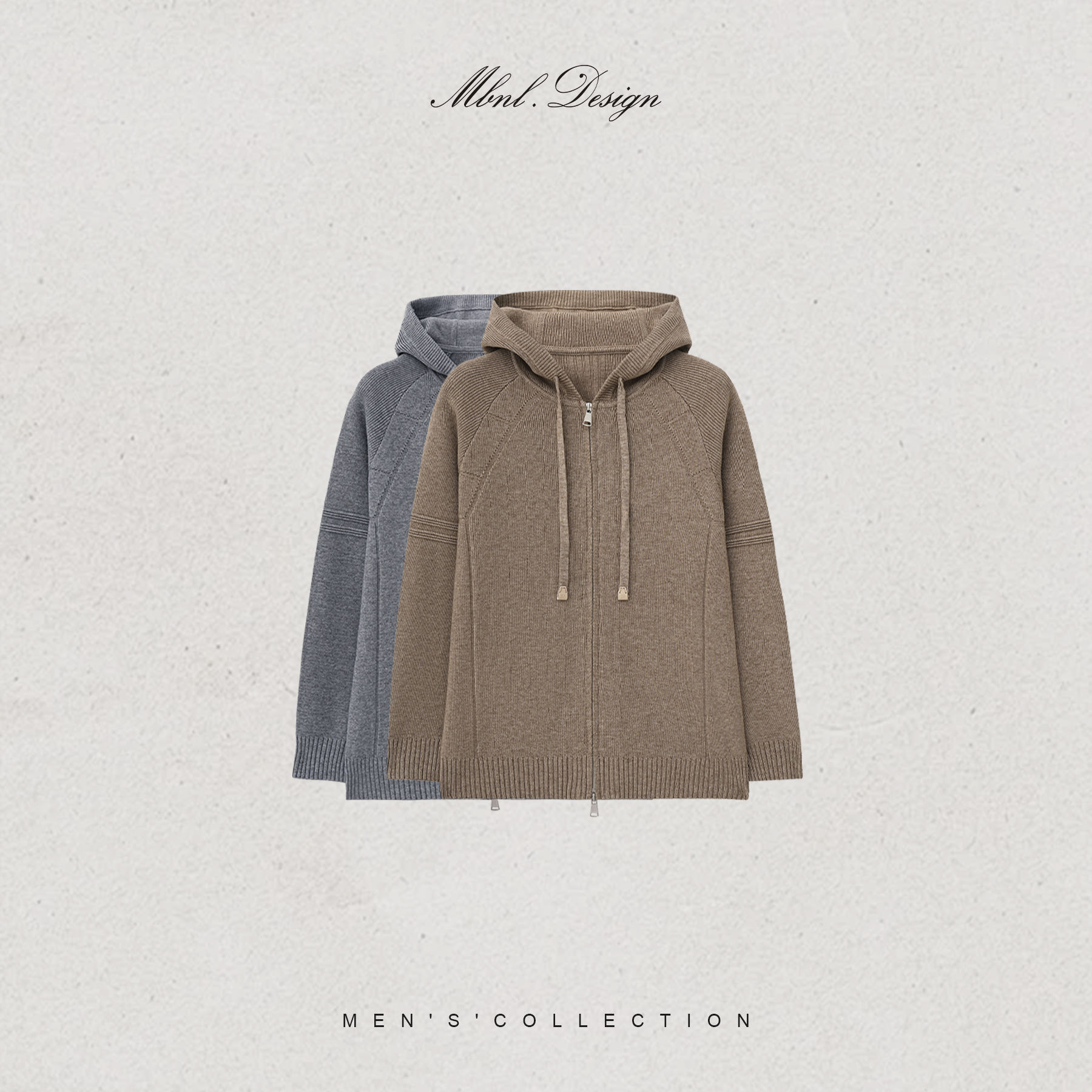 「Mock-Neck」秦磊男装绵羊毛山羊绒混纺套装LL-WWT0101 C10商品图1