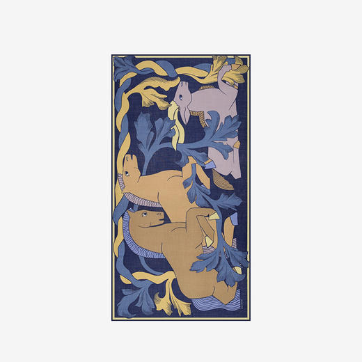 订购6周到｜Inoui Editions-100 CAVALE-马 海军蓝色 围巾［法国设计师］ 商品图0