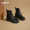 Safiya/索菲娅2025秋冬百搭圆头真皮头层牛皮厚底休闲粗跟显瘦英伦马丁靴SFD4116033 商品缩略图7