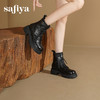 Safiya/索菲娅2025秋冬百搭圆头真皮头层牛皮厚底休闲粗跟显瘦英伦马丁靴SFD4116033 商品缩略图6