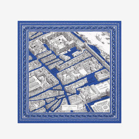 订购6周到｜Inoui Editions-65 LOUVRE-卢浮宫 蓝色 方巾［法国设计师］