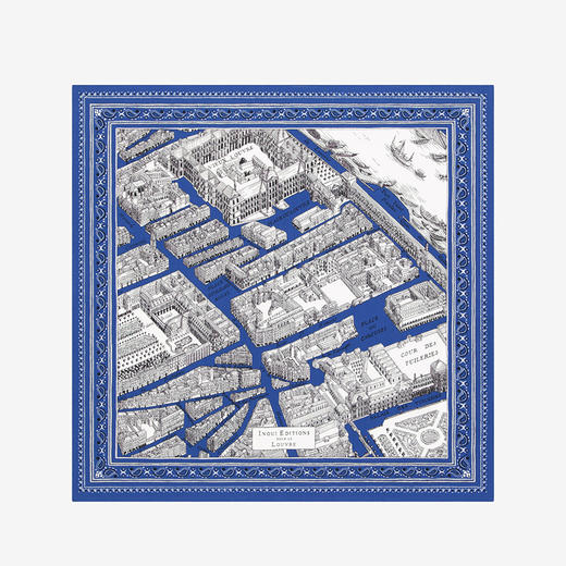订购6周到｜Inoui Editions-65 LOUVRE-卢浮宫 蓝色 方巾［法国设计师］ 商品图0