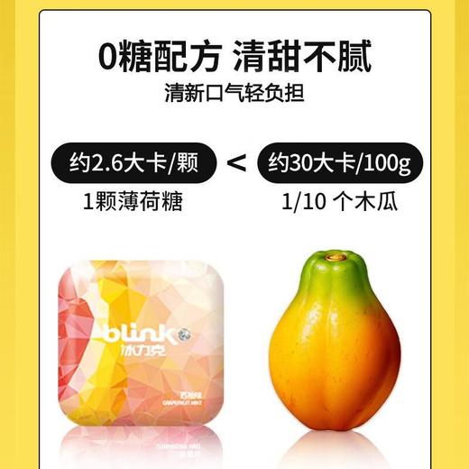 冰力克（Blink）水果果粉无糖薄荷糖 西柚味15g/2盒 休闲零食清口糖 商品图0