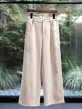 盛唐婧 | 轻奢时尚羊毛加厚西裤-白色