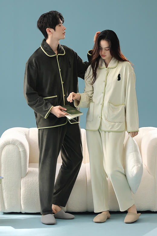 【换季出清】自然醒「两人世界」秋冬季柔软保暖情侣睡衣高级感宽松家居服套装JLM 商品图6