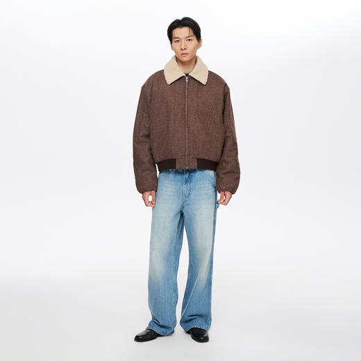 oneup羊毛格子呢羊羔拉链棉服（男女同款） 商品图2