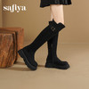 Safiya/索菲娅2025英伦风过膝不掉筒百搭粗跟增高弹力瘦瘦长靴SFD4117275 商品缩略图6