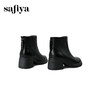 Safiya/索菲娅2025秋冬复古粗跟软羊皮弹力瘦瘦百搭英伦时装短靴SFD4116104 商品缩略图4