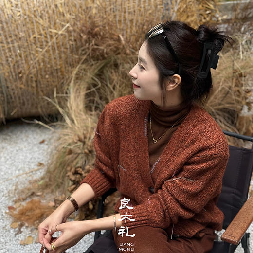 【不退不换】良木礼丝羊绒开衫（2819F） 商品图1