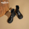 Safiya/索菲娅2025羊皮褶皱英伦风粗跟厚底百搭圆头显瘦短踝靴SFD4116013/SFD4118013 商品缩略图5
