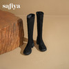 Safiya/索菲娅2025秋冬百搭粗高跟厚底不过膝弹力显瘦高筒长靴SFD4117242 商品缩略图3