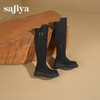 Safiya/索菲娅2025英伦风过膝不掉筒百搭粗跟增高弹力瘦瘦长靴SFD4117275 商品缩略图2
