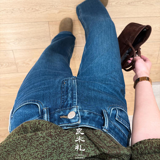 【特价不退换】【部分现货/加绒】良木礼直筒牛仔裤（绿豆豆）（D25103855） 商品图2