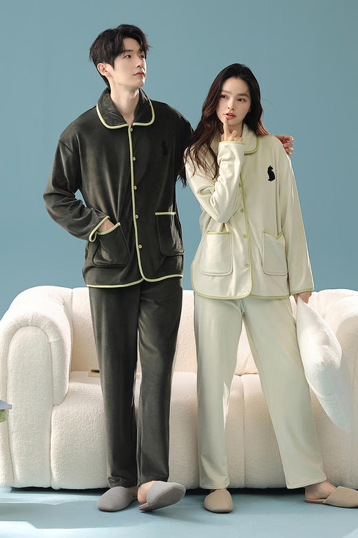 【换季出清】自然醒「两人世界」秋冬季柔软保暖情侣睡衣高级感宽松家居服套装JLM 商品图7