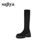 Safiya/索菲娅2025秋冬百搭粗高跟厚底不过膝弹力显瘦高筒长靴SFD4117242 商品缩略图9