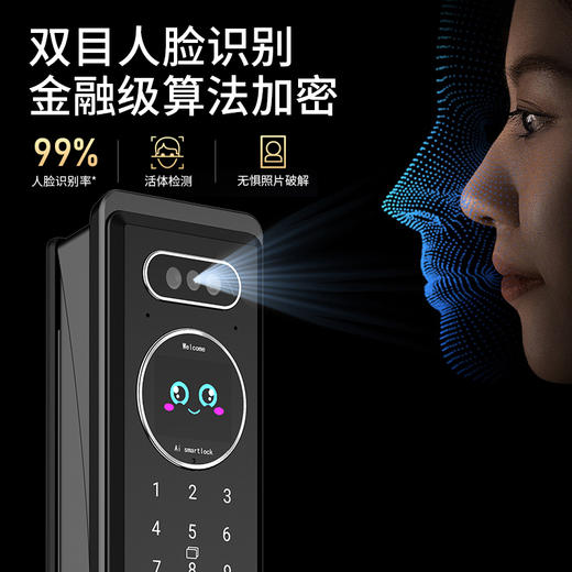 【石家庄】【万嘉】WF536AI 3D人脸识别；半导体指纹技术一握即开；6种开门方式（指纹，密码，卡片，钥匙，临时密码）。 商品图2
