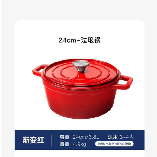 施耐福圆形铸铁锅24cm 商品图4