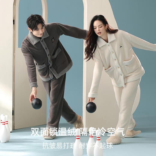 【换季出清】【米菲一体绒】自然醒「初见心动」情侣睡衣冬季加厚保暖家居服套装可外穿JLM 商品图4