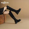 Safiya/索菲娅2025英伦风过膝不掉筒百搭粗跟增高弹力瘦瘦长靴SFD4117275 商品缩略图9