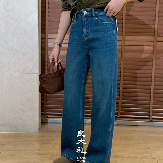 【特价不退换】【部分现货/加绒】良木礼直筒牛仔裤（绿豆豆）（D25103855） 商品图3