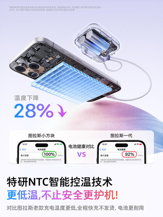 TORRAS/图拉斯 PB19自带双线移动电源 10000mAh 商品图4