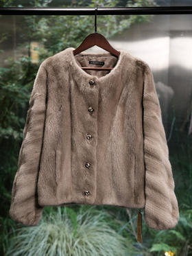 盛唐婧 | 水貂毛皮草外套-棕灰色